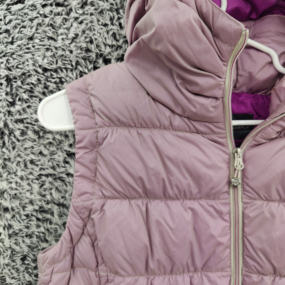 Eddie Bauer Womens Gorpcore Quilted Outdoor Down Puffer Vest M Lavender Hood - Picture 13 of 16